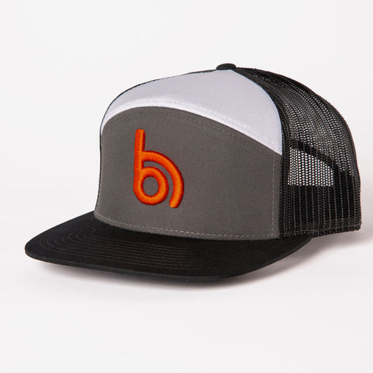 Flat Billed Baddie — Gray/Orange Logo