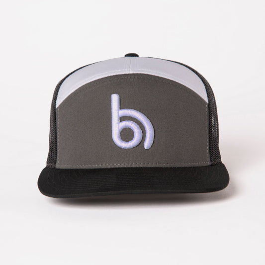Flat Billed Baddie — Gray/White Logo