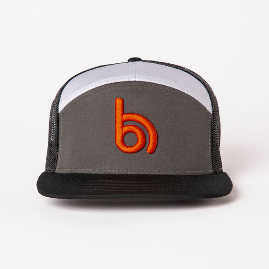 Flat Billed Baddie — Gray/Orange Logo